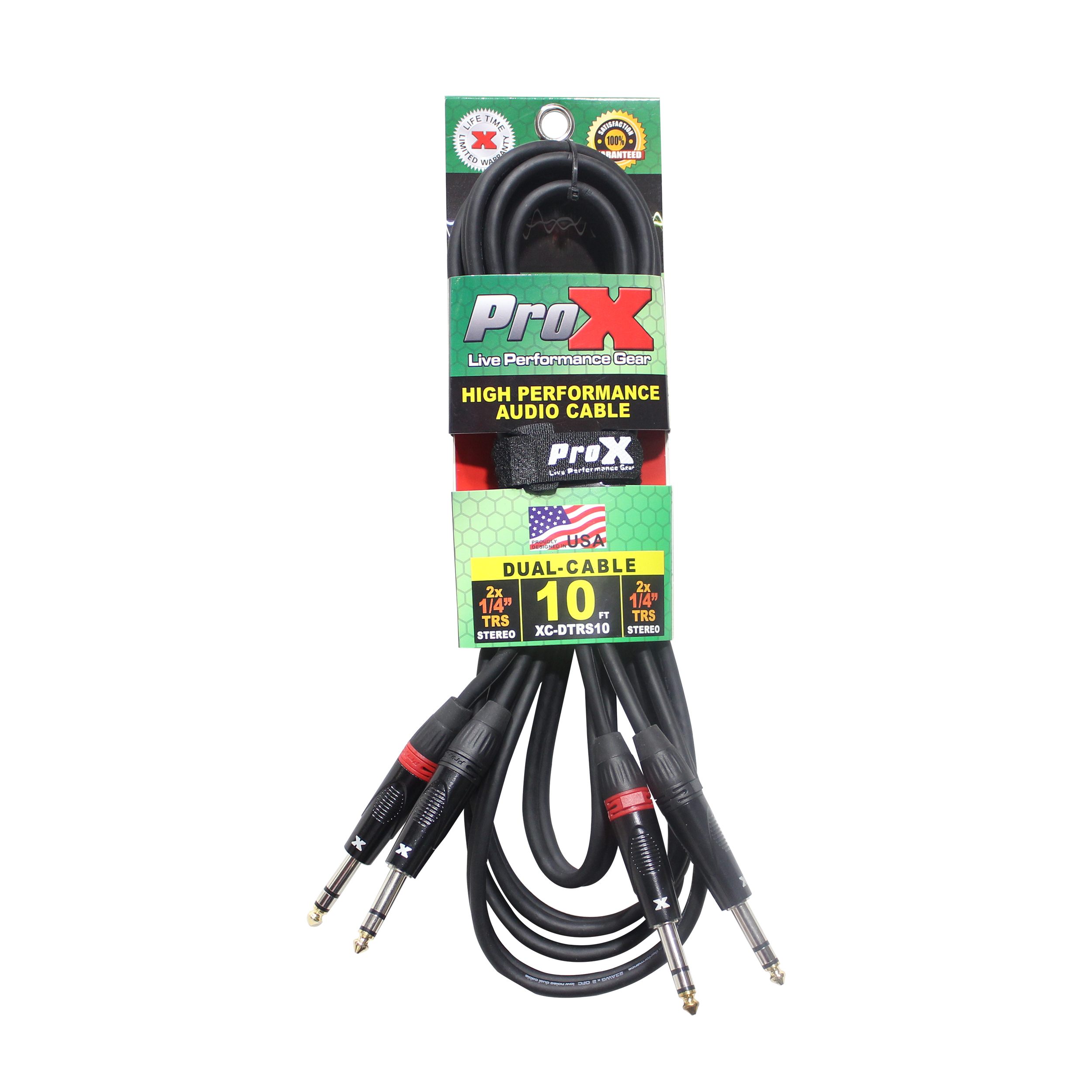 10 Ft. Balanced Dual 1/4" TRS-M to Dual 1/4" TRS-M High Performance Audio Cable