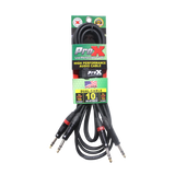 10 Ft. Balanced Dual 1/4" TRS-M to Dual 1/4" TRS-M High Performance Audio Cable