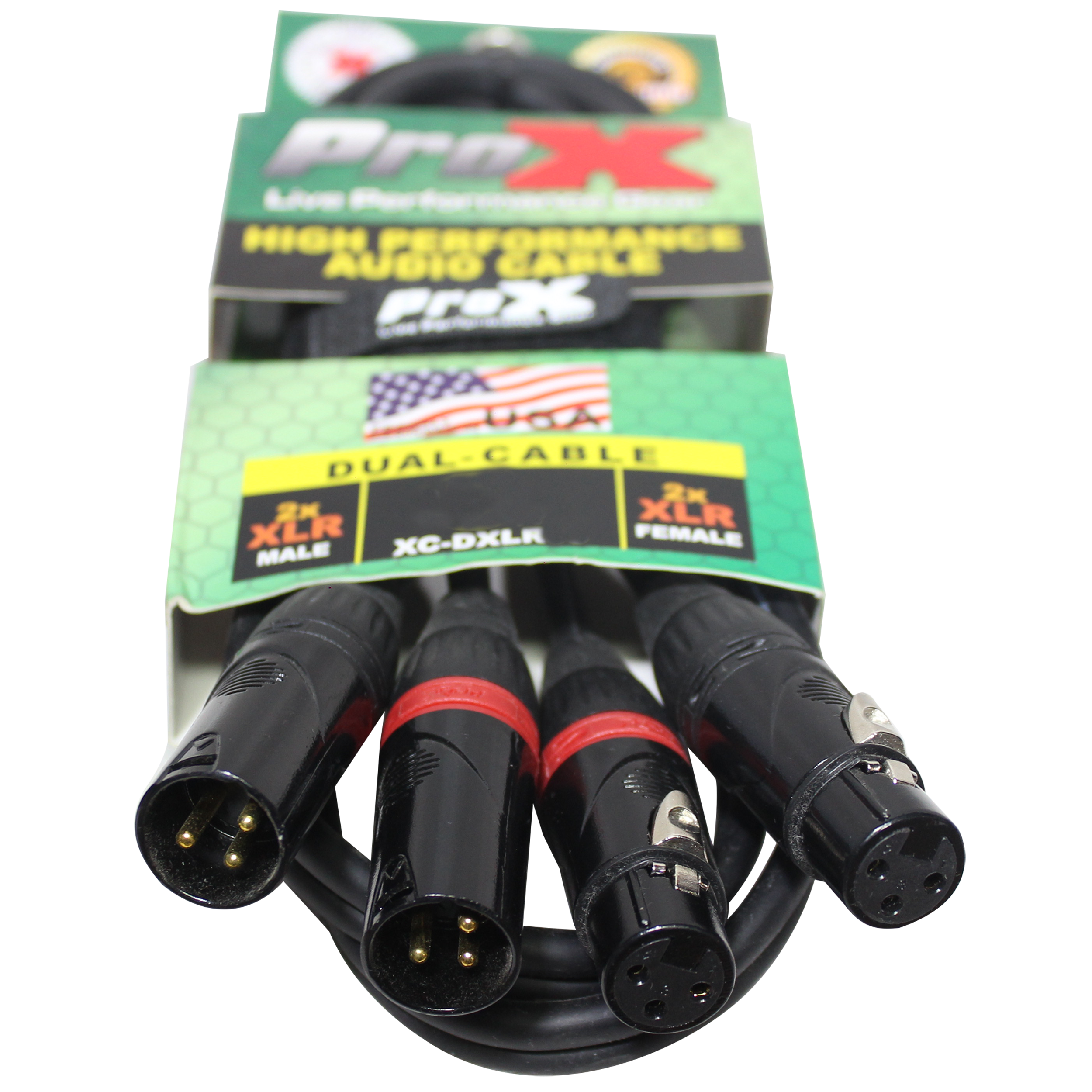 3' Ft High Performance Dual XLR-M to Dual XLR-F Audio Cable