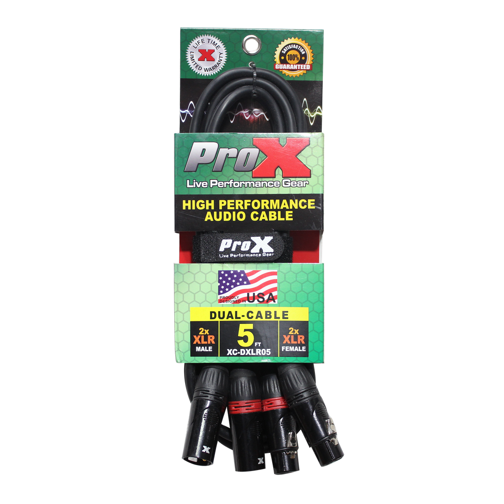 5' Ft High Performance Dual XLR-M to Dual-F XLR Audio Cable