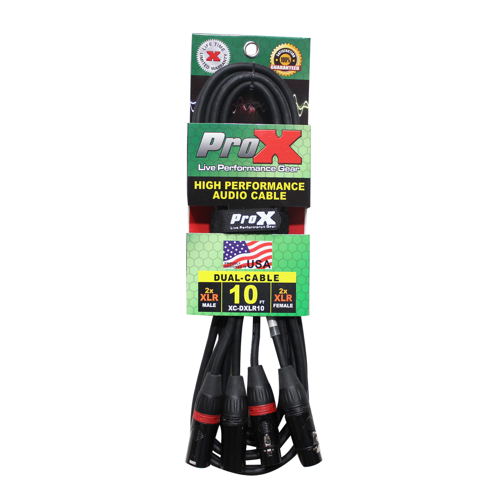 10' Ft. Balanced Dual XLR-M to Dual XLR-F High Performance Audio Cable