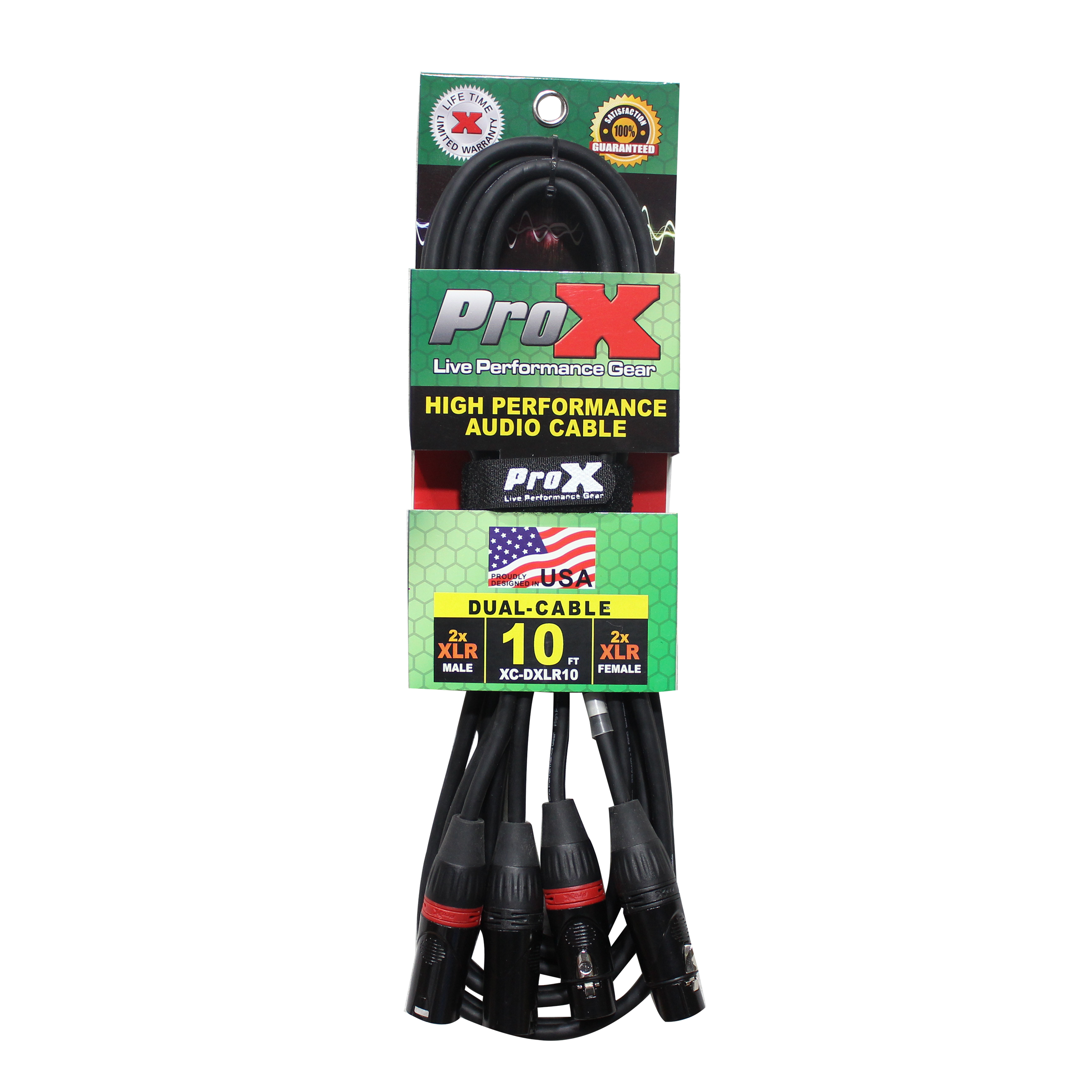 10' Ft. Balanced Dual XLR-M to Dual XLR-F High Performance Audio Cable