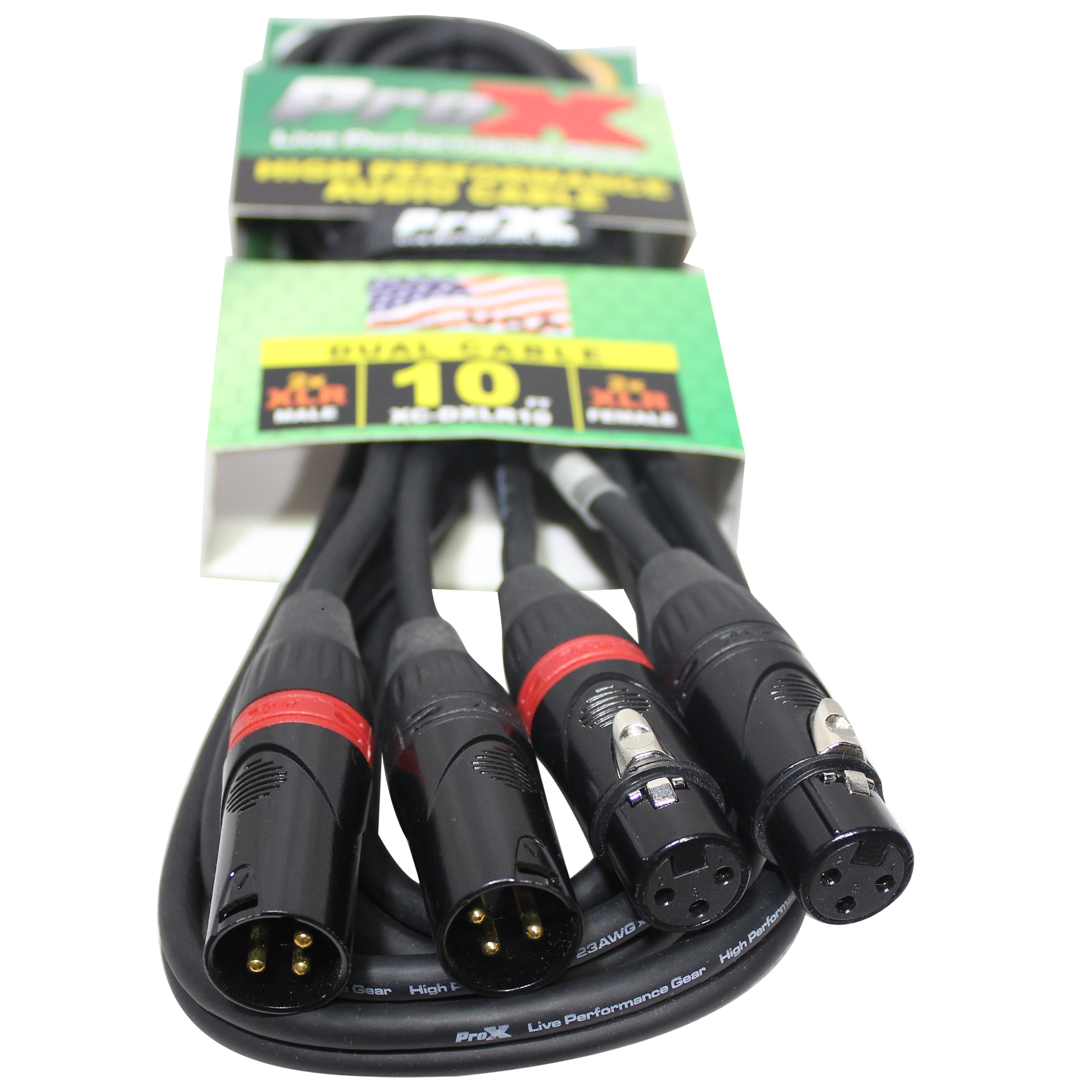 10' Ft. Balanced Dual XLR-M to Dual XLR-F High Performance Audio Cable