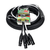 25' Ft High Performance Dual XLR-M to Dual XLR-F Audio Cable