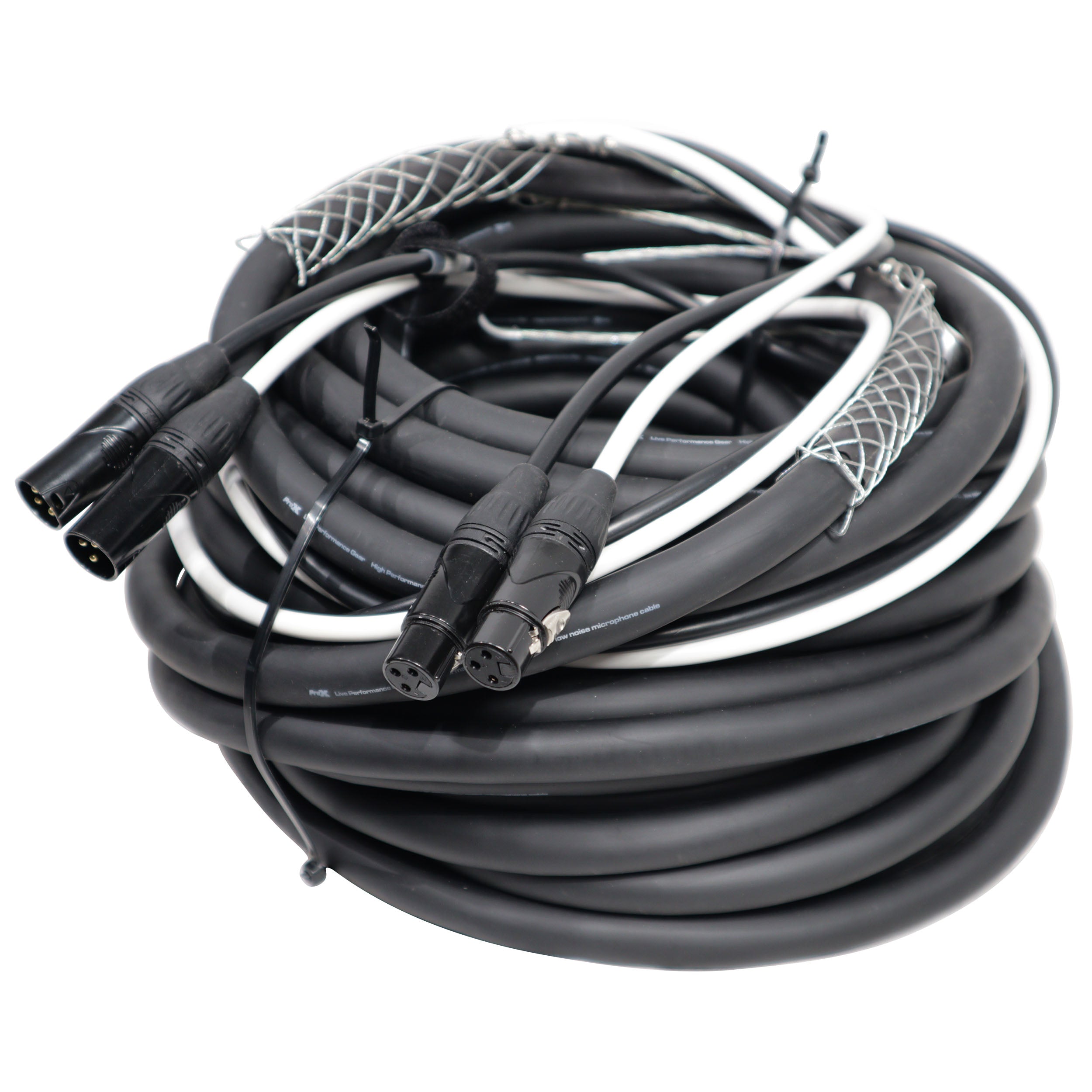 75' Ft High Performance Dual XLR-M to Dual XLR-F Audio Cable