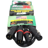 3' Ft High Performance Dual XLR-M to Dual XLR-F Audio Cable