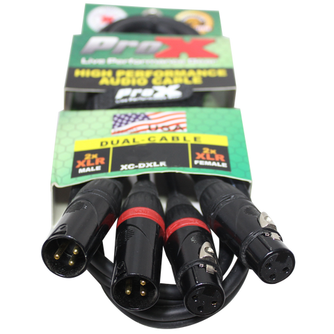 3' Ft High Performance Dual XLR-M to Dual XLR-F Audio Cable