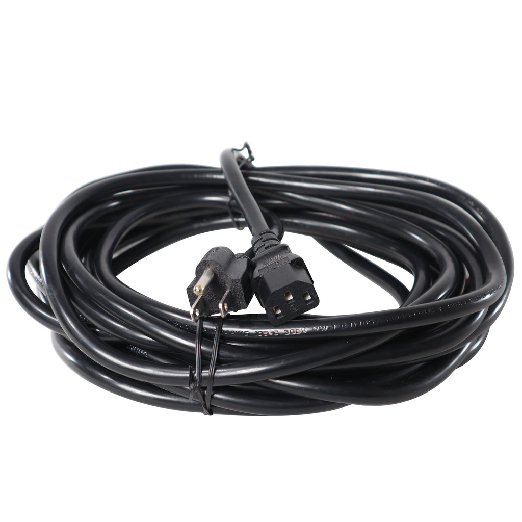 25 Ft. Power Cord NEMA 5-15P to NEMA 3-Prong 5-15R 14AWG Shielded Power Cable