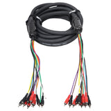 25' ft 10 RCA Channel + 3 Power Cable for Marine and Car Audio - Medusa Style Cable