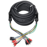 50' ft 10 RCA Channel + 3 Power Cable for Marine and Car Audio - Medusa Style Cable