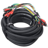 75' ft 10 RCA Channel + 3 Power Cable for Marine and Car Audio - Medusa Style Cable
