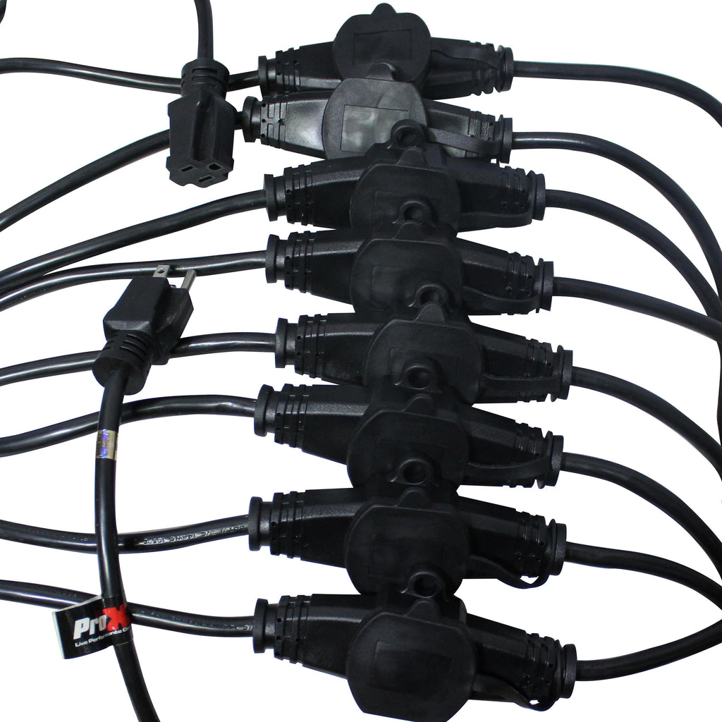 52' Ft. Male NEMA 120VAC to 9-Outet Female Edison 12/3AWG Power Extension Cable