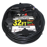 32' Ft. Male NEMA 110VAC to 6-Outet Female Edison 14/3AWG Power Extension Cable