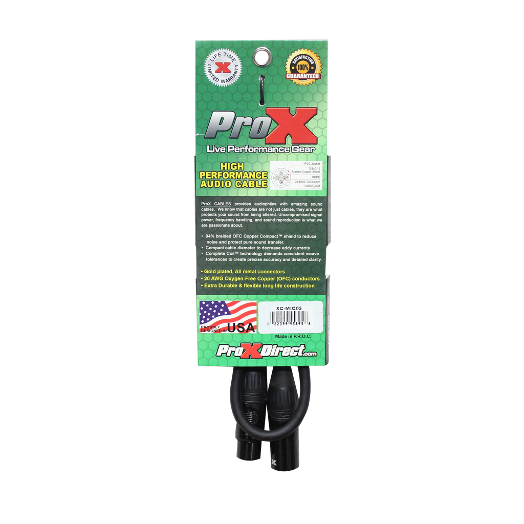 3 Ft. Balanced XLR3-F to XLR3-M High Performance Microphone Cable