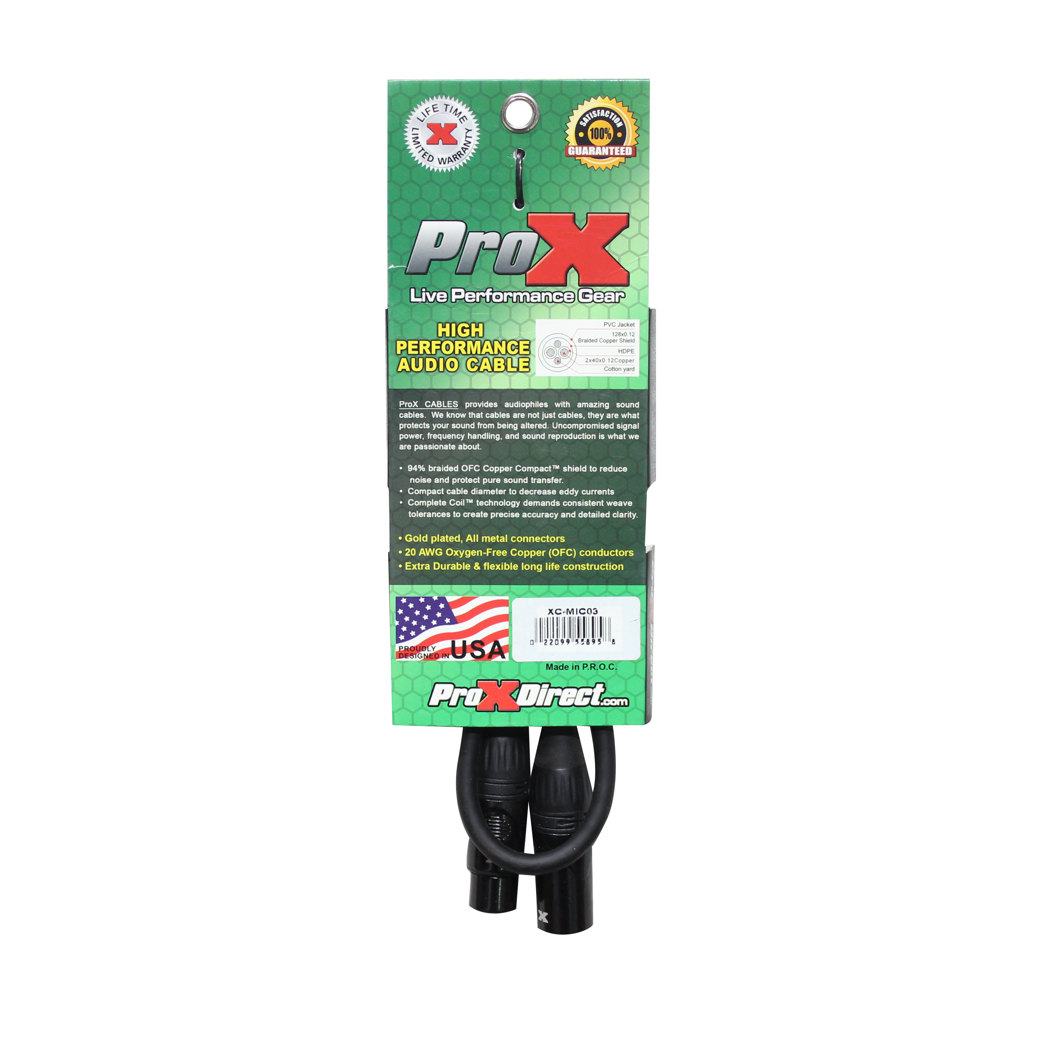 3 Ft. Balanced XLR3-F to XLR3-M High Performance Microphone Cable