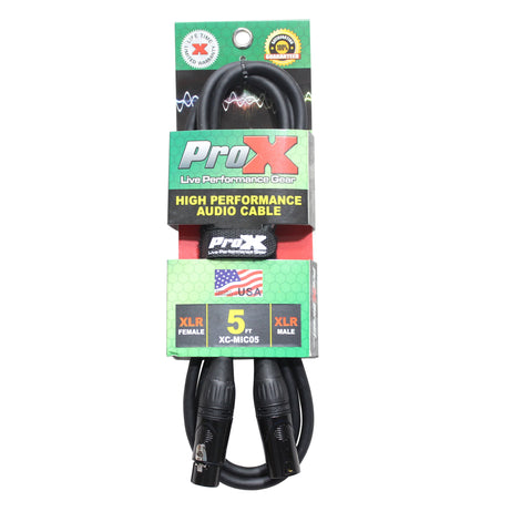 5 Ft. Balanced XLR-F to XLR-M High Performance Microphone Cable