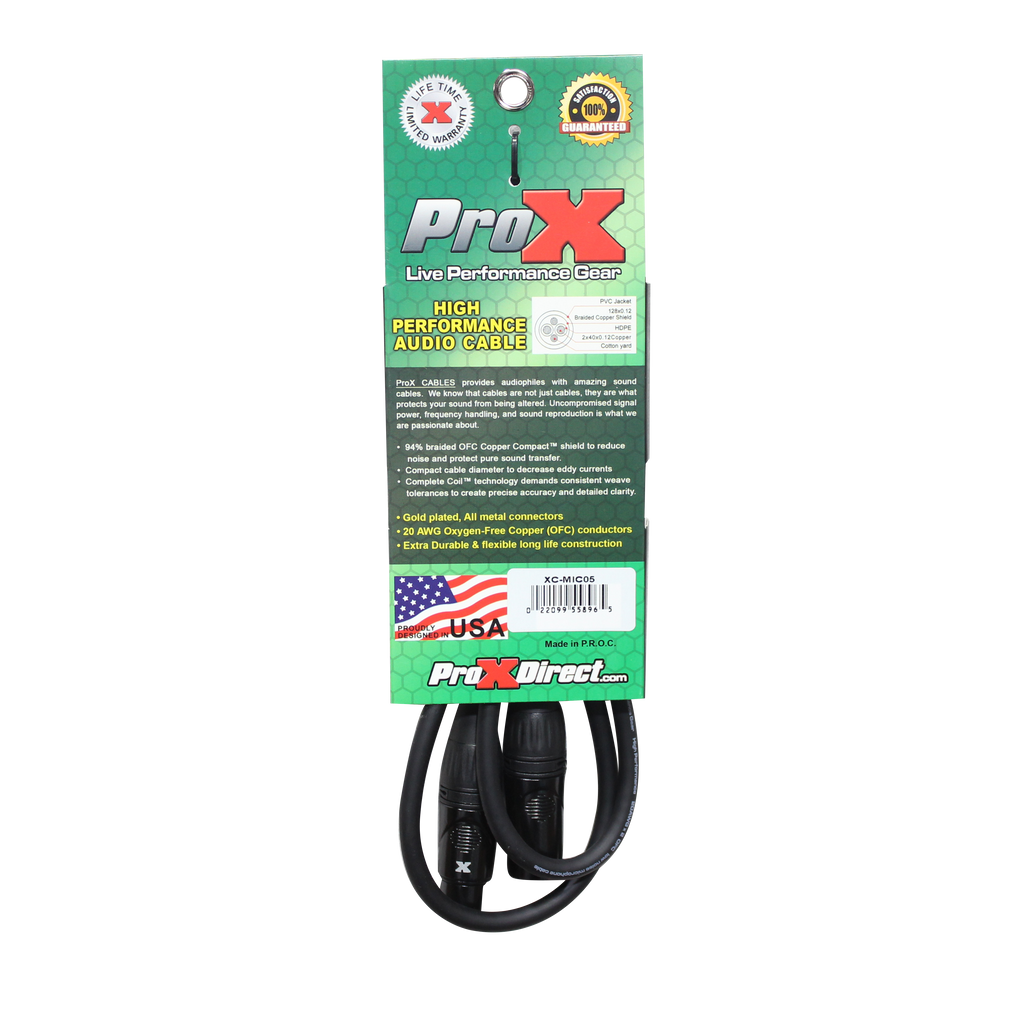 5 Ft. Balanced XLR-F to XLR-M High Performance Microphone Cable