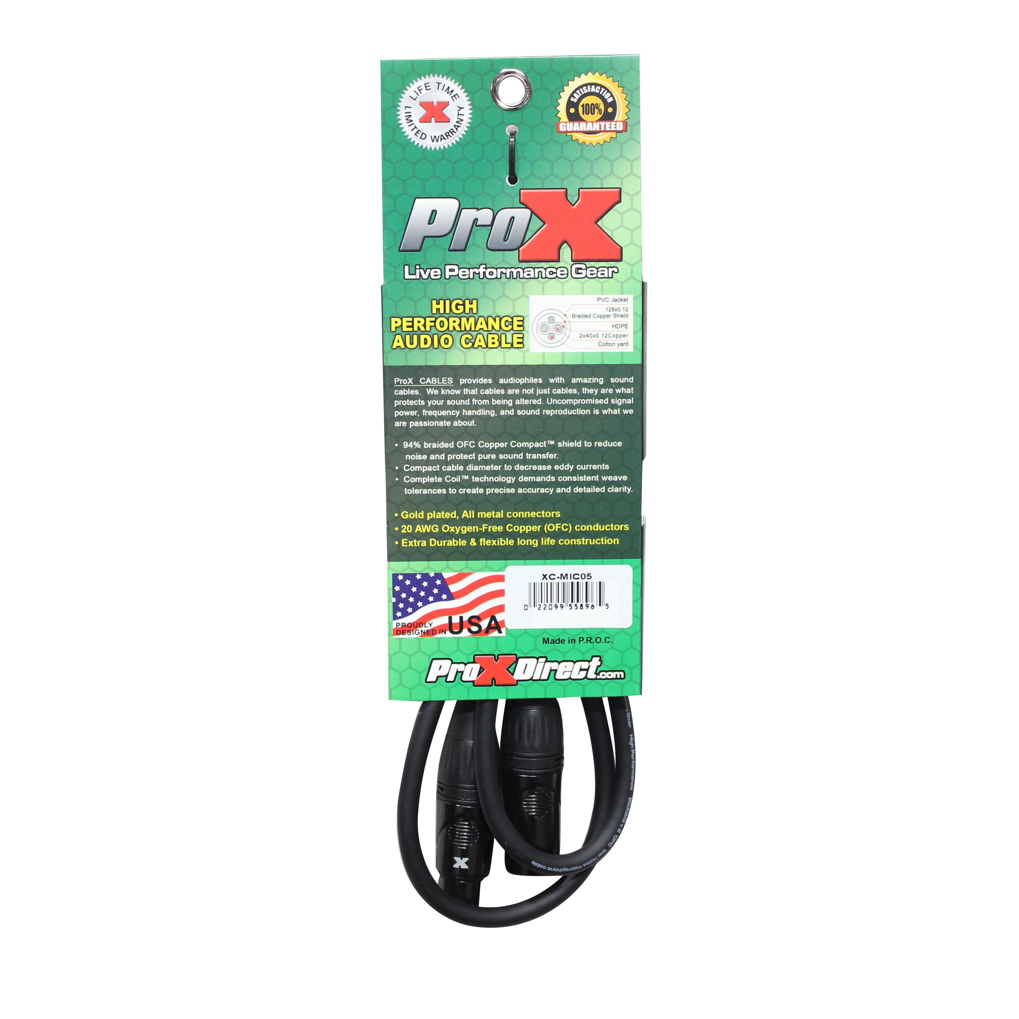 5 Ft. Balanced XLR-F to XLR-M High Performance Microphone Cable