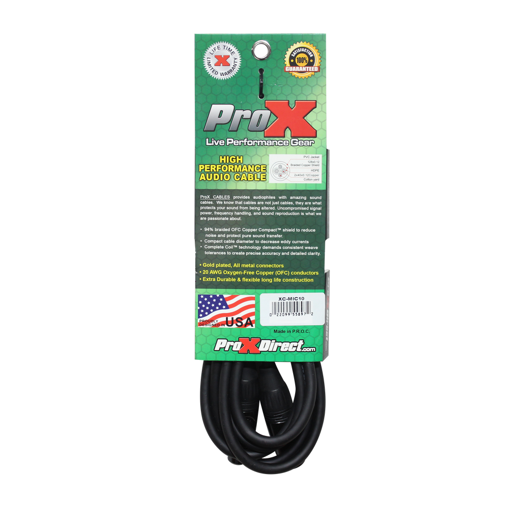 10 Ft. Balanced XLR3-F to XLR3-M High Performance Microphone Cable