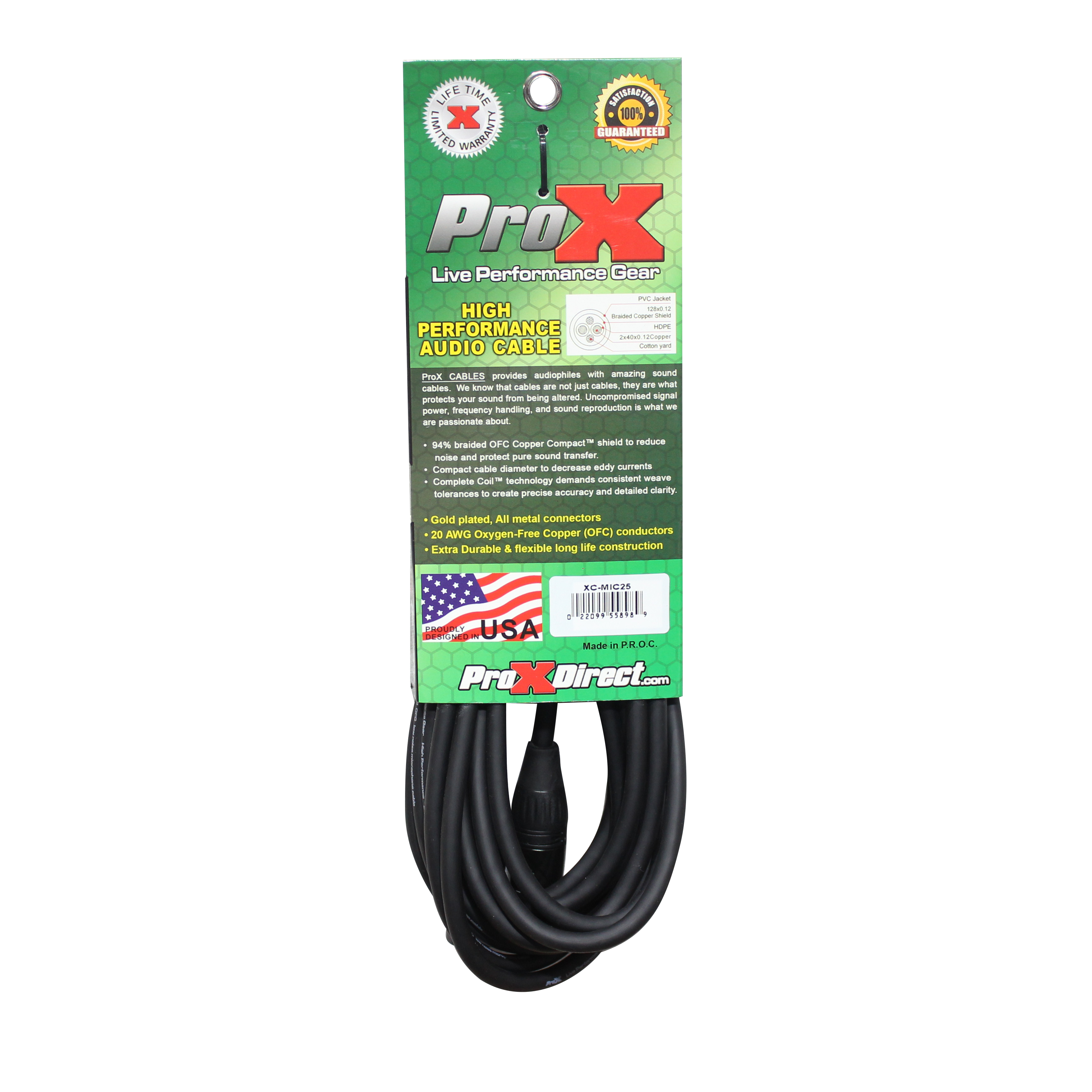 25 Ft. Balanced XLR-F to XLR-M High Performance Microphone Cable