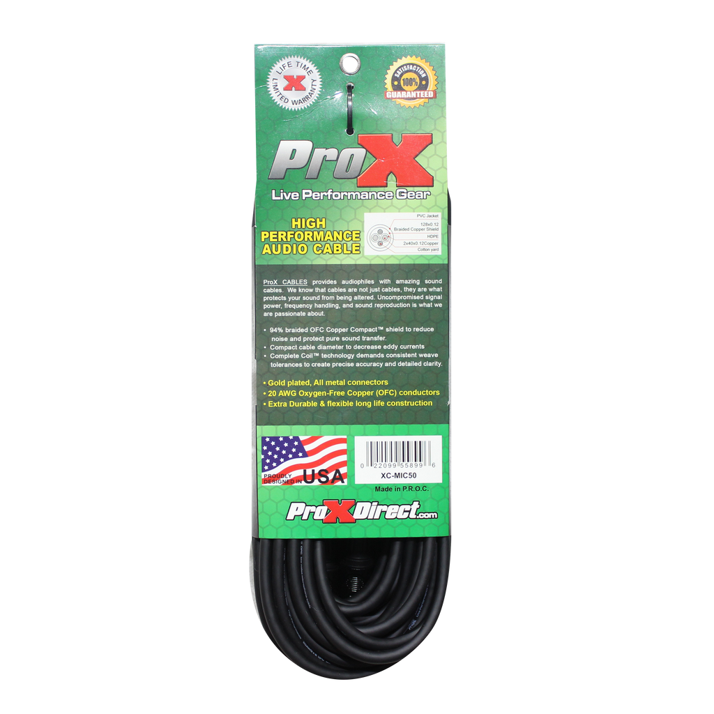 50 Ft. Balanced XLR3-F to XLR3-M High Performance Microphone Cable
