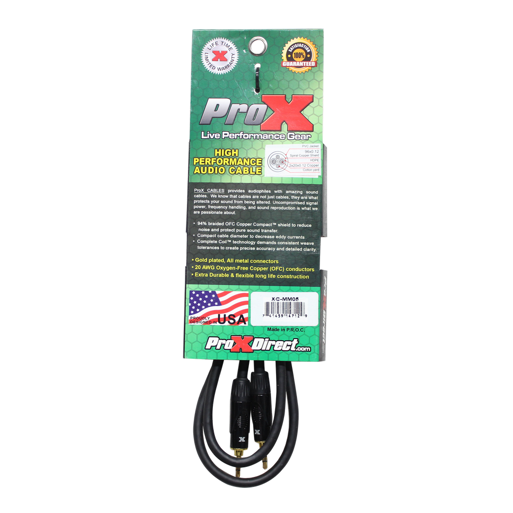 5 Ft. Balanced TRS-M Mini 1/8" to TRS-M Mini 1/8" High-Performance Audio Cable
