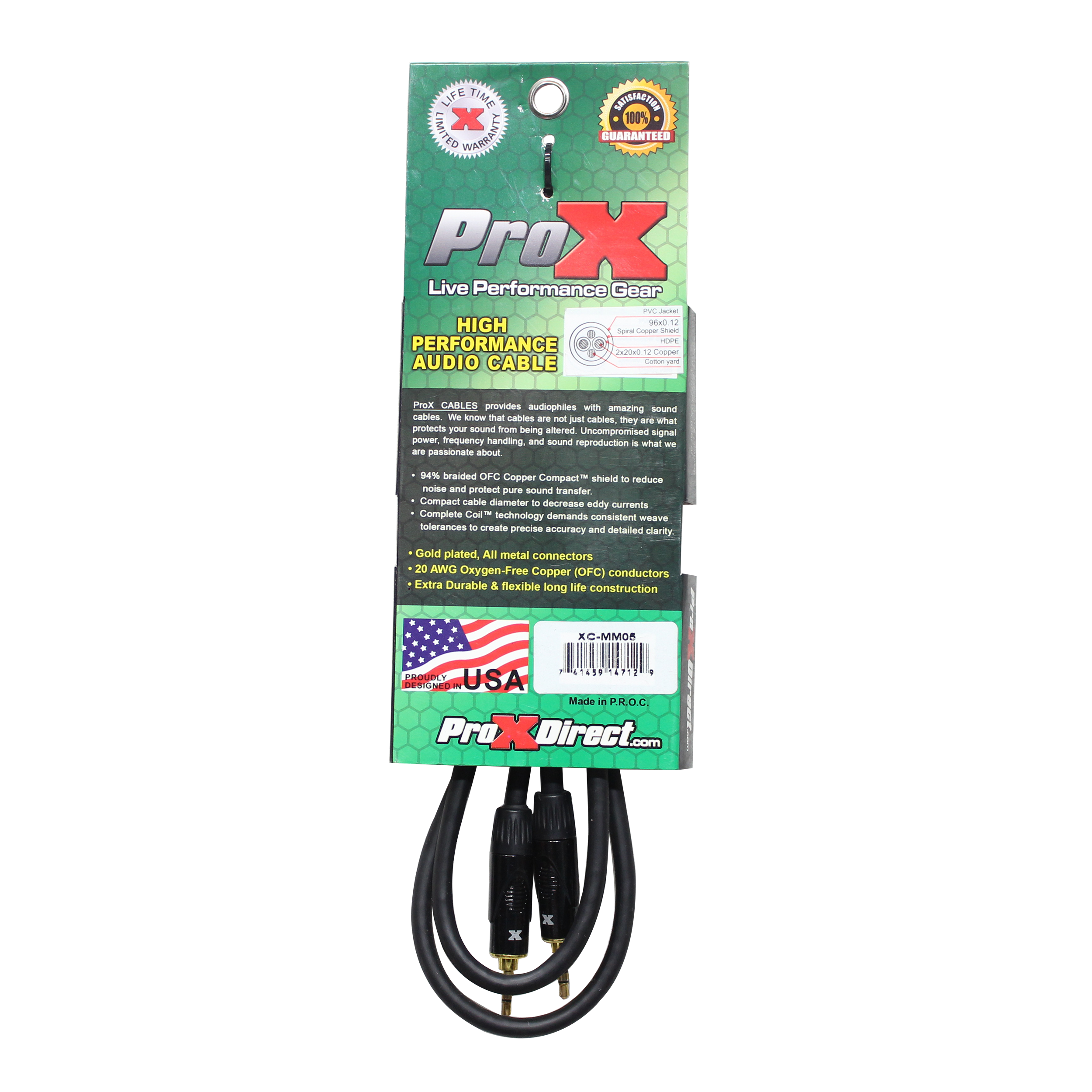 5 Ft. Balanced TRS-M Mini 1/8" to TRS-M Mini 1/8" High-Performance Audio Cable