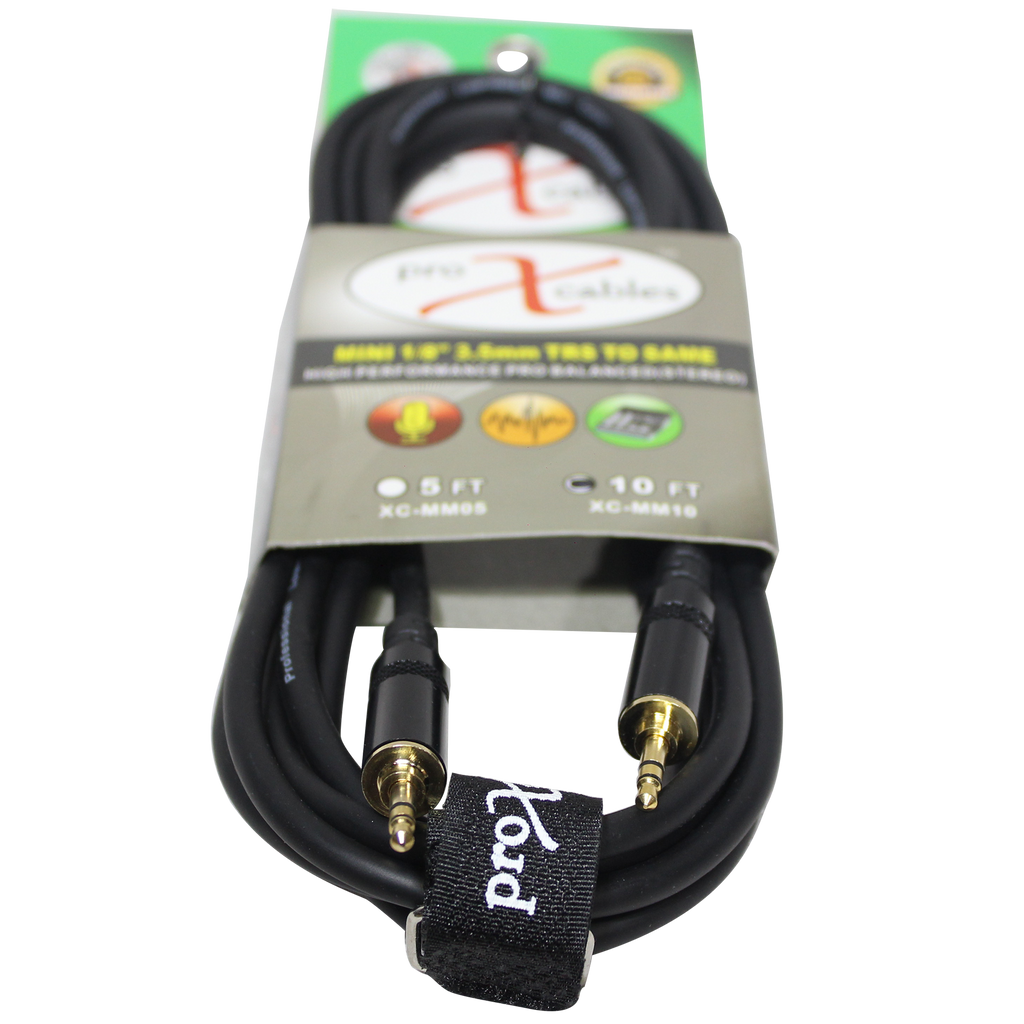 10 Ft. Balanced TRS-M Mini 1/8" to TRS-M Mini 1/8" High Performance Audio Cable