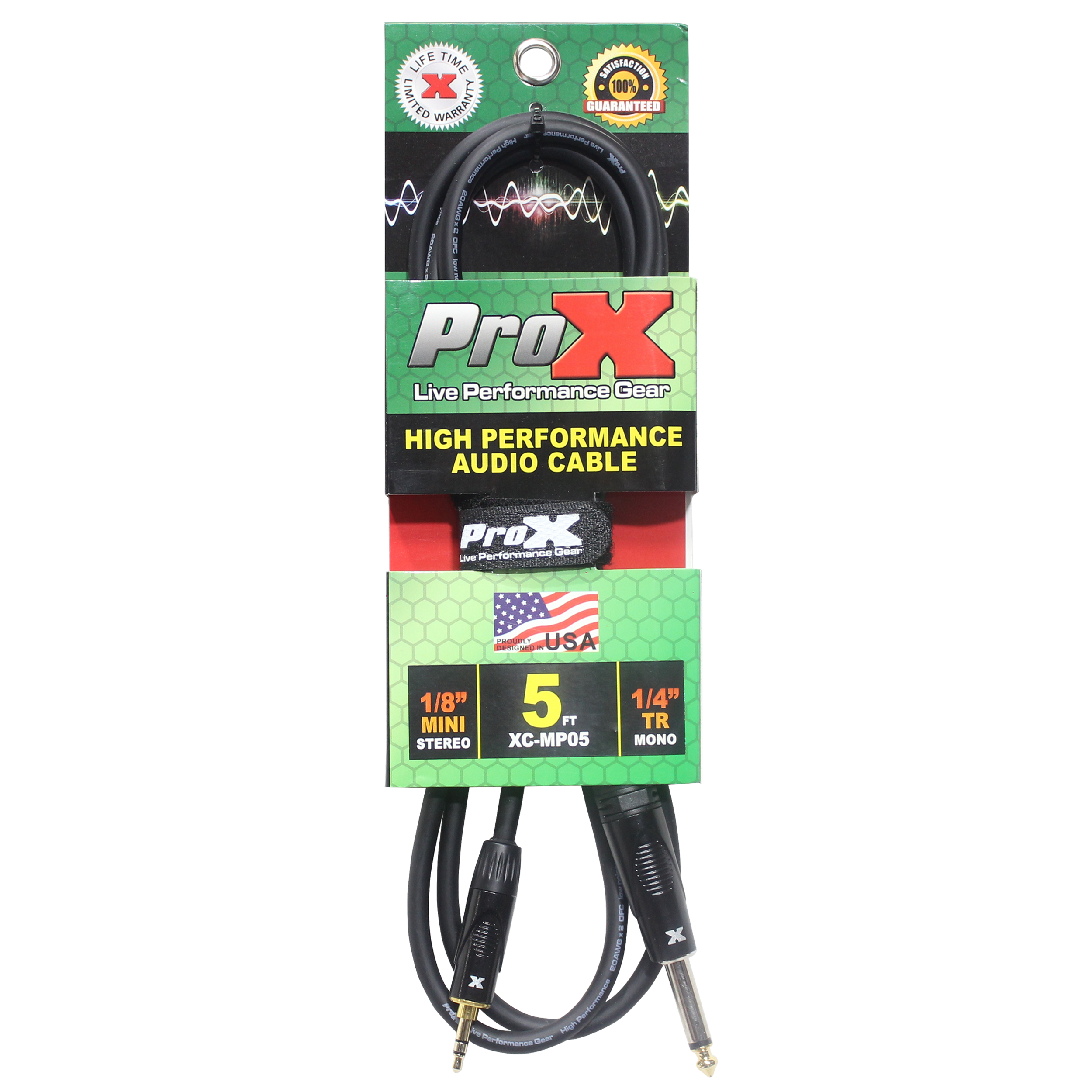 5 Ft. Unbalanced TRS-M Mini 1/8" to TS-M High Performance Audio Cable