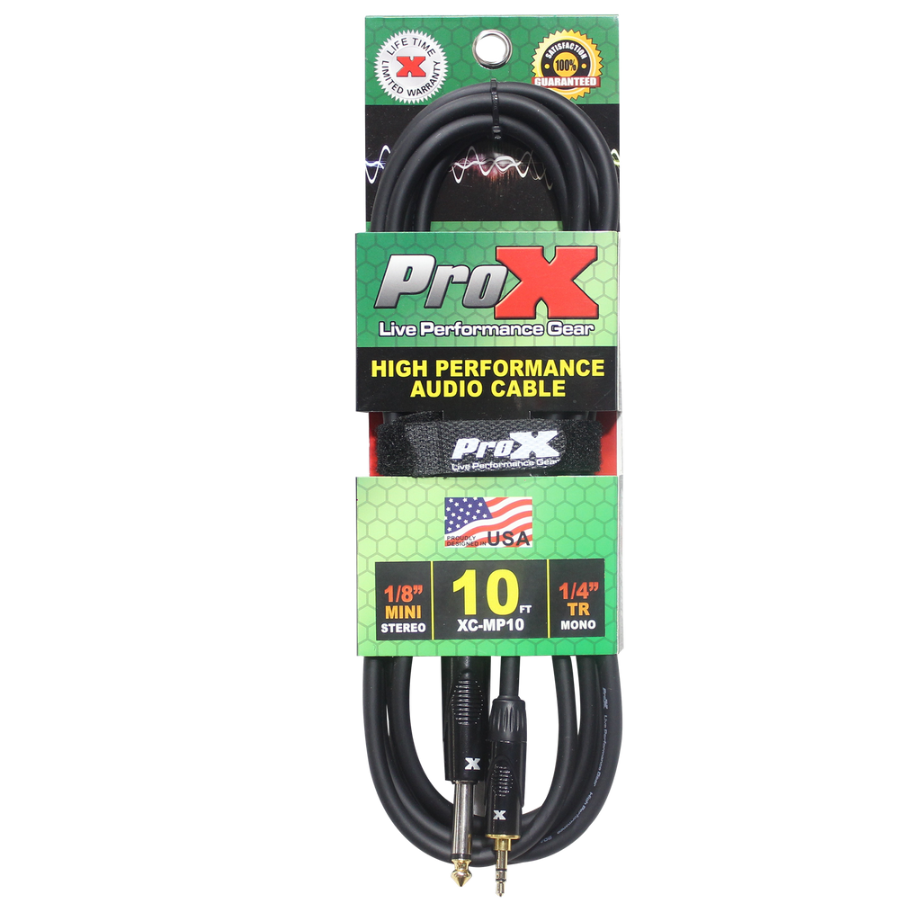 10 Ft. Unbalanced TRS-M Mini 1/8" to TS-M High Performance Audio Cable
