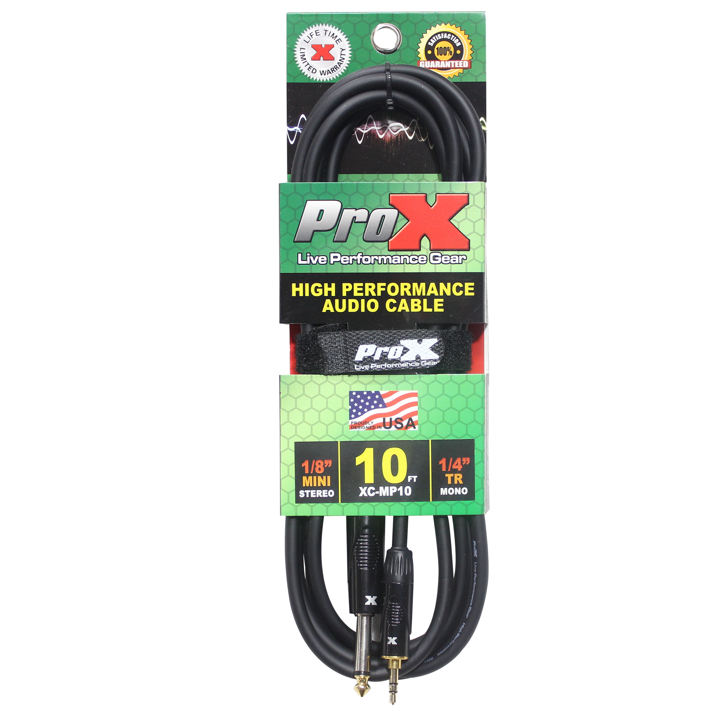 10 Ft. Unbalanced TRS-M Mini 1/8" to TS-M High Performance Audio Cable