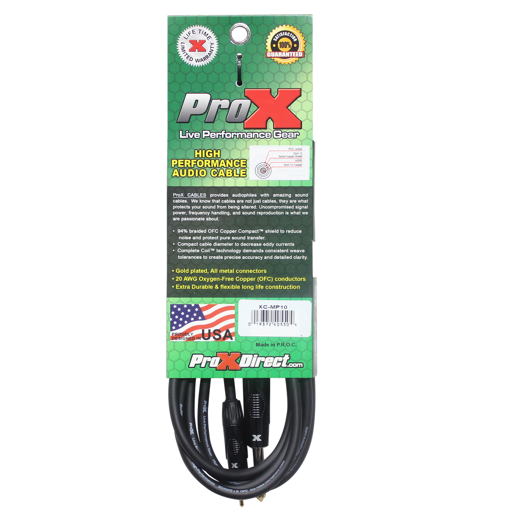 10 Ft. Unbalanced TRS-M Mini 1/8" to TS-M High Performance Audio Cable