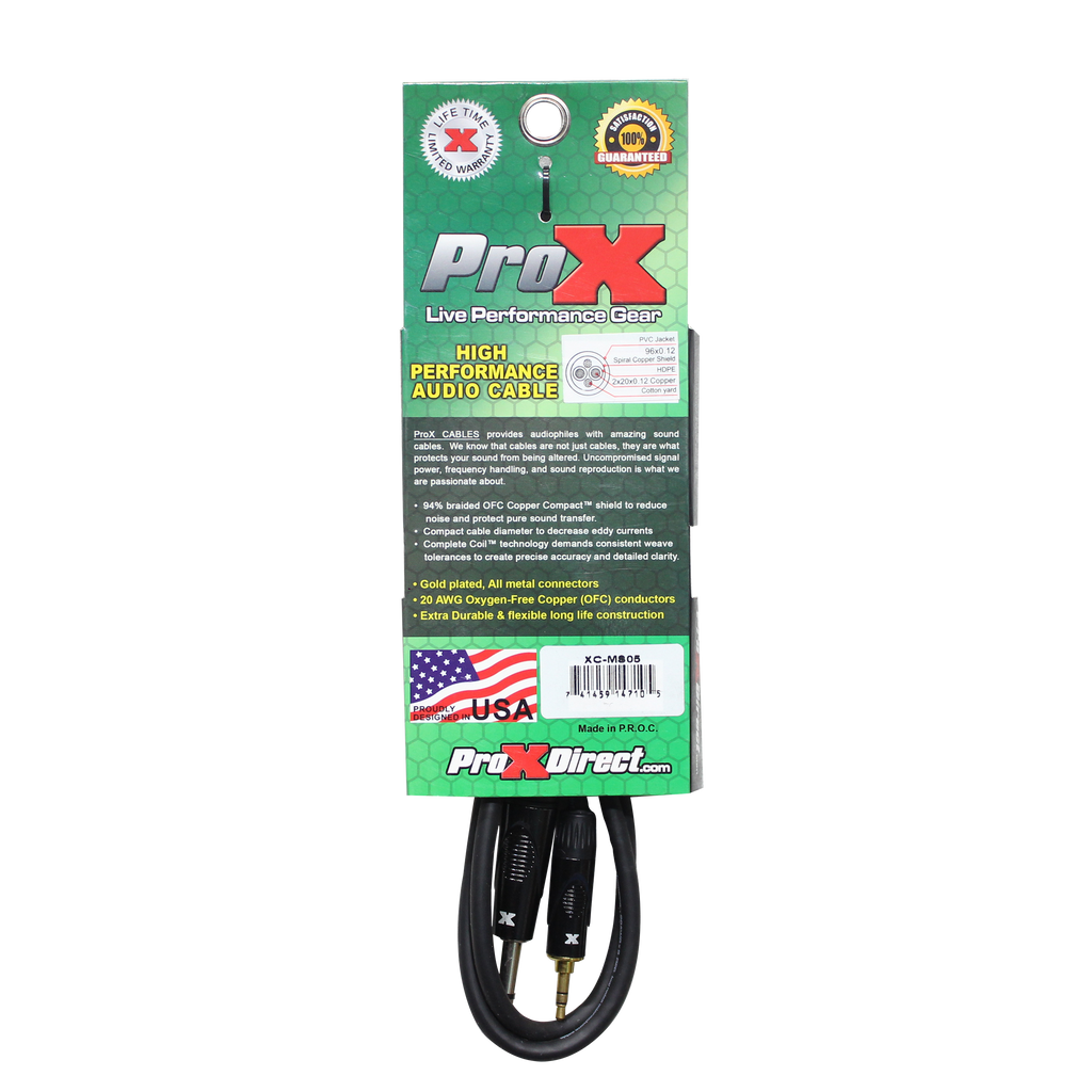 5 Ft. Balanced TRS-M Mini 1/8" to TRS-M High Performance Audio Cable