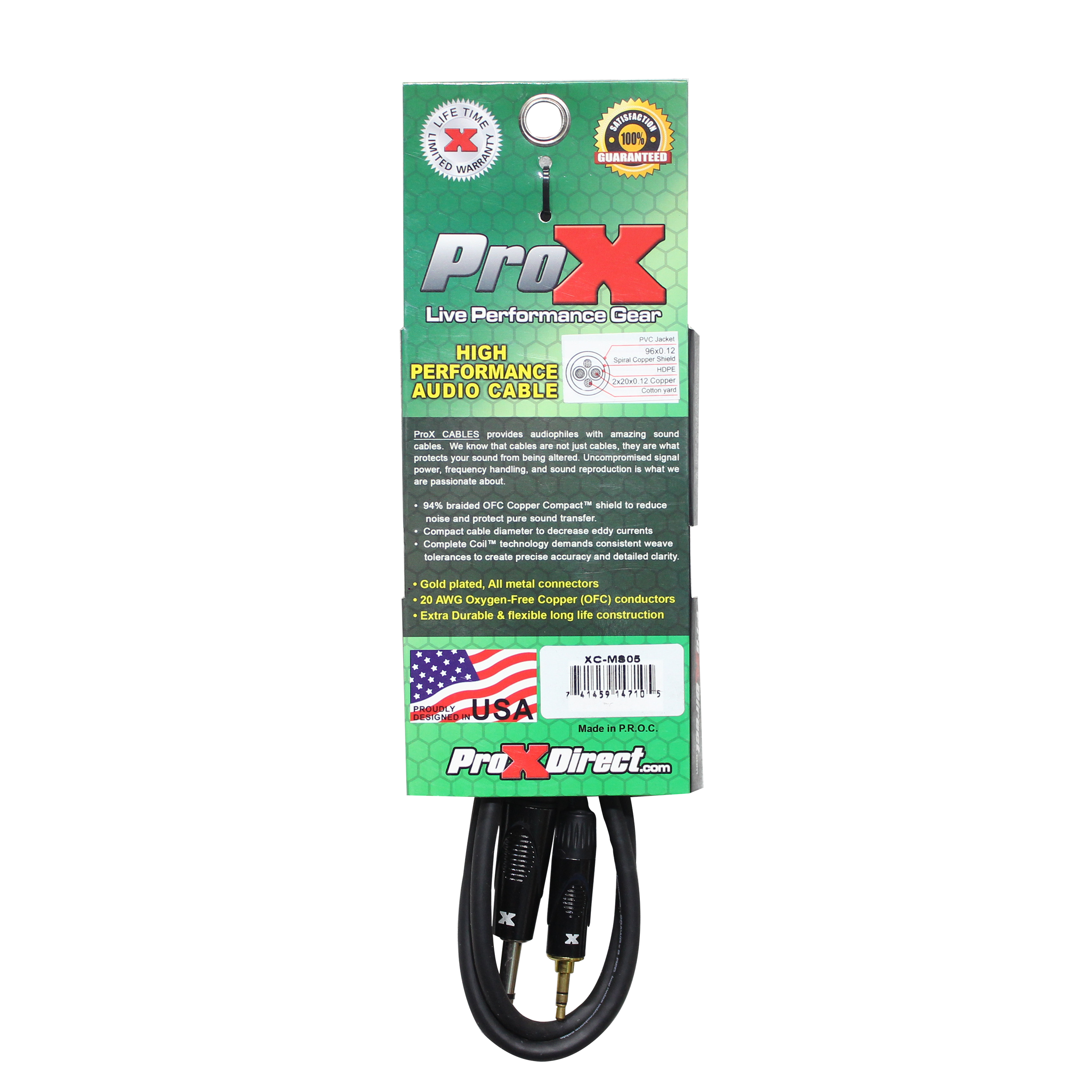 5 Ft. Balanced TRS-M Mini 1/8" to TRS-M High Performance Audio Cable