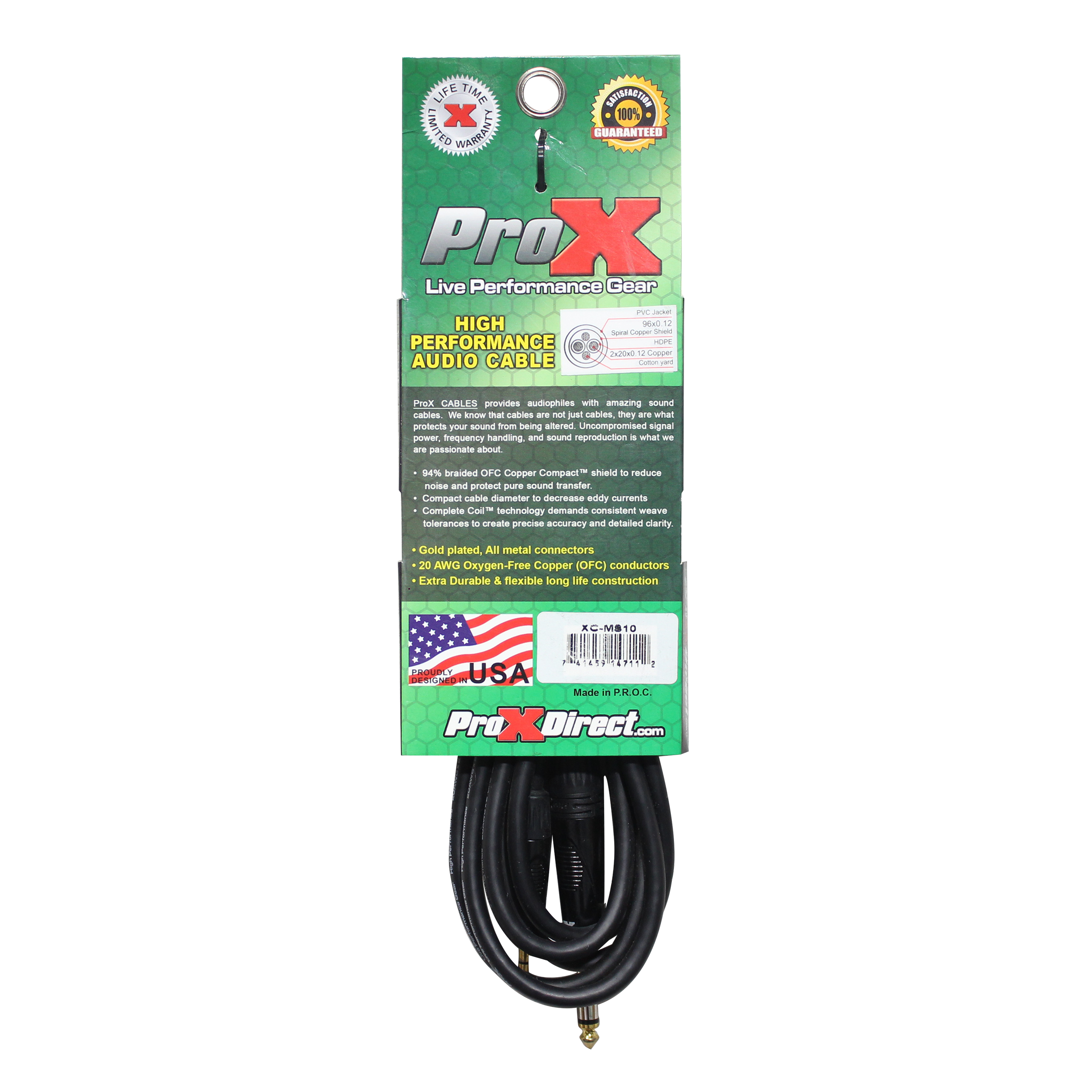 10 Ft. Balanced TRS-M Mini 1/8" to TRS-M High Performance Audio Cable