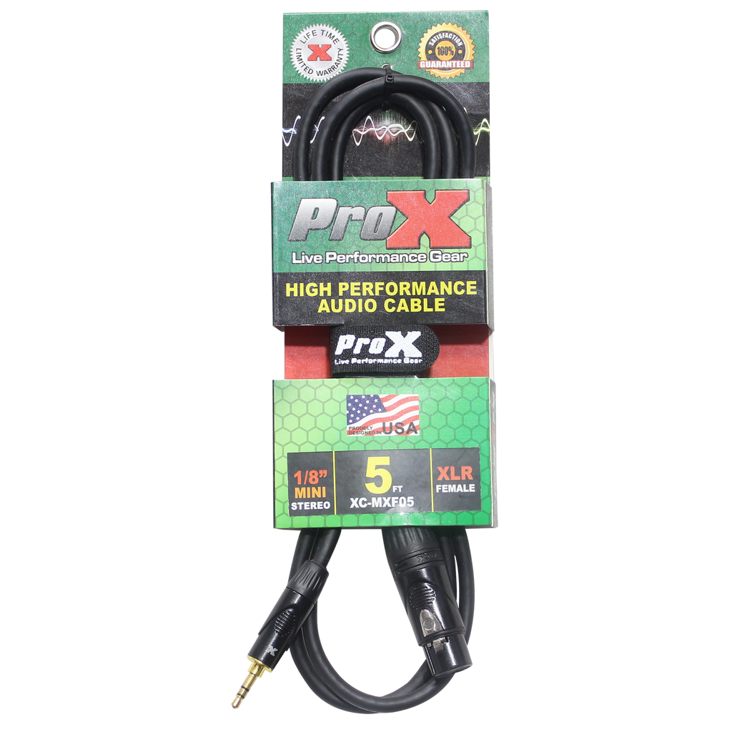 5 Ft. Unbalanced 3.5mm TRS-M Mini to XLR3-F High Performance Audio Cable