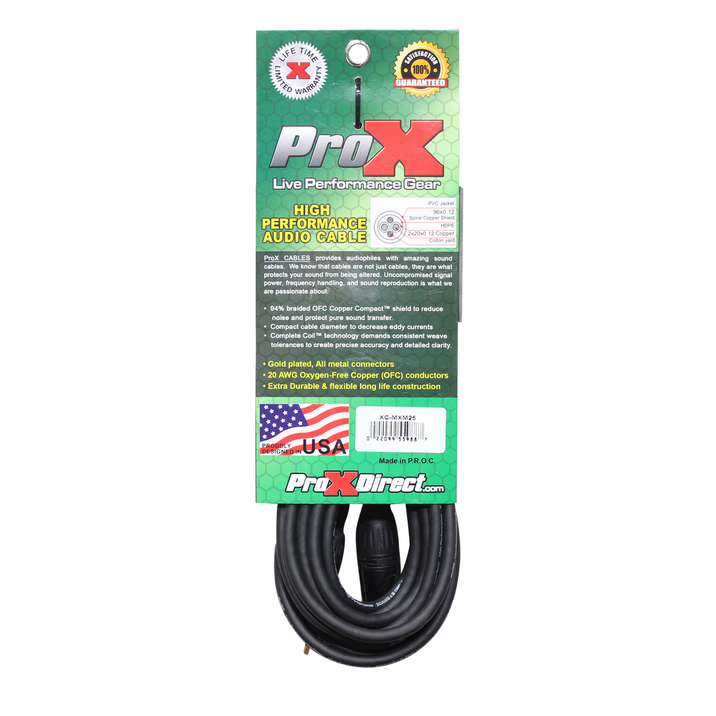 25 Ft. Unbalanced 1/8" (3.5mm) TRS-M Mini to XLR3-M High Performance Audio Cable