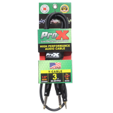 3 Ft. Unbalanced 3.5mm. Mini-TRS to Dual TS-M High Performance Audio Y Cable