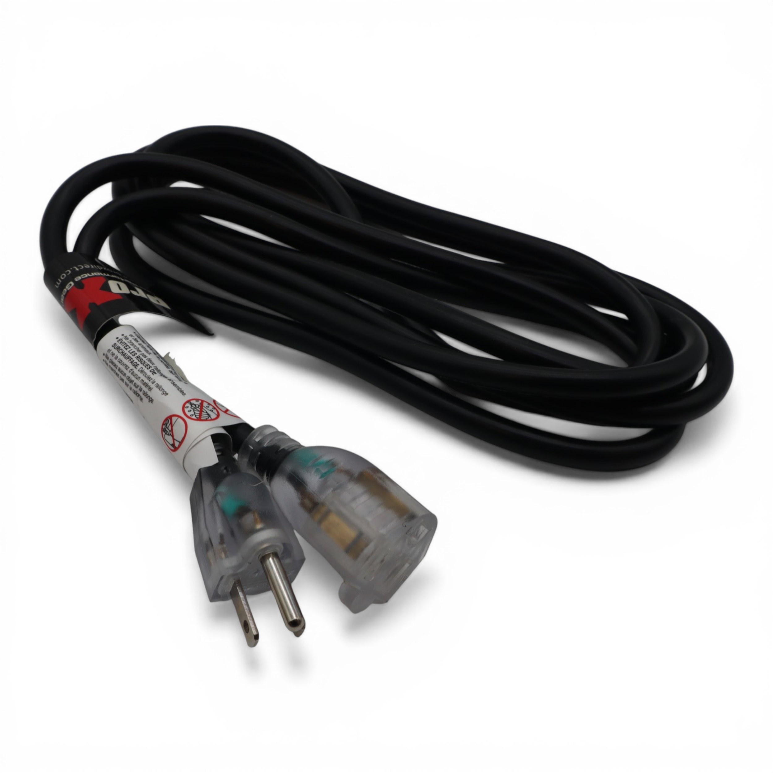 10' Ft. 120VAC NEMA 15 Male to 3 Outlet Female Power-Extension Cord 14 AWG