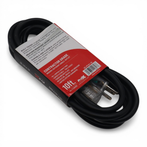 10' Ft. 120VAC NEMA 15 Male to 3 Outlet Female Power-Extension Cord 14 AWG