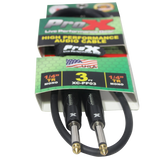 3' Ft. Unbalanced 1/4" TS-M to 1/4" TS-M High Performance Pro Audio Instrument Guitar Cable
