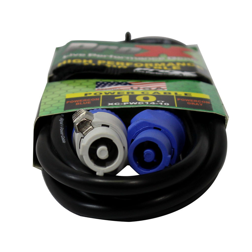 10 Ft. 14 AWG High Performance Power Connection Link Grey Male to Blue Male for Power Connection compatible devices