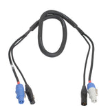 10' Ft Dual 14AWG Powerkon to Dual DMX Combo Link Jumper Cable