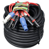 100' Ft 14AWG Powerkon to Dual XLR Combo Link Jumper Cable