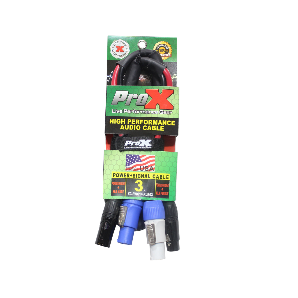 3' Ft Dual 14AWG Powerkon to Dual XLR Combo Link Jumper Cable