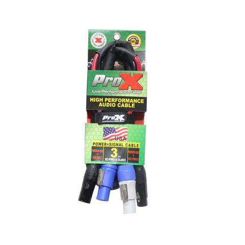 3' Ft Dual 14AWG Powerkon to Dual XLR Combo Link Jumper Cable