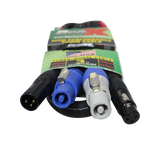 3' Ft Dual 14AWG Powerkon to Dual XLR Combo Link Jumper Cable