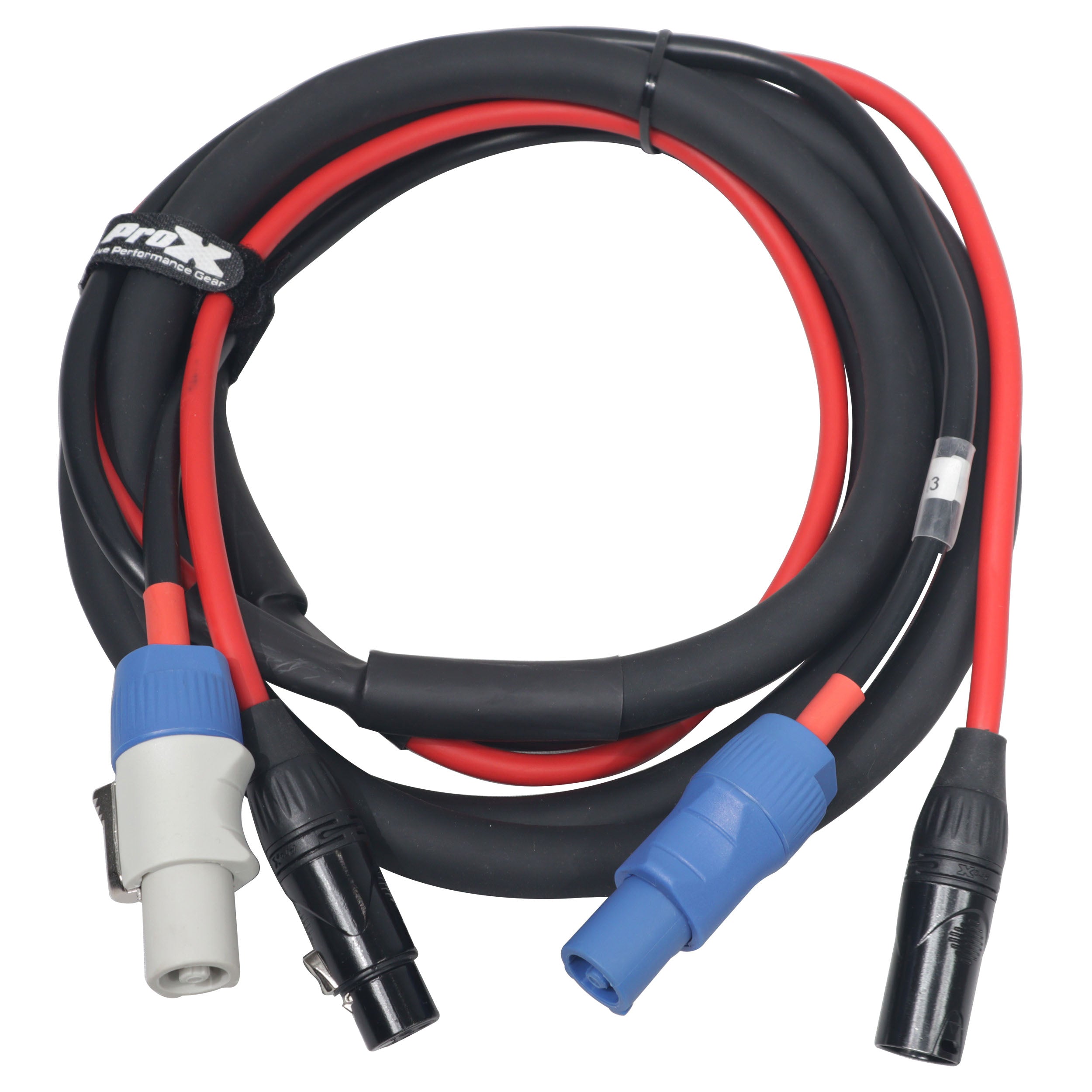 10' Ft Dual 14AWG Powerkon to Dual XLR Combo Link Jumper Cable