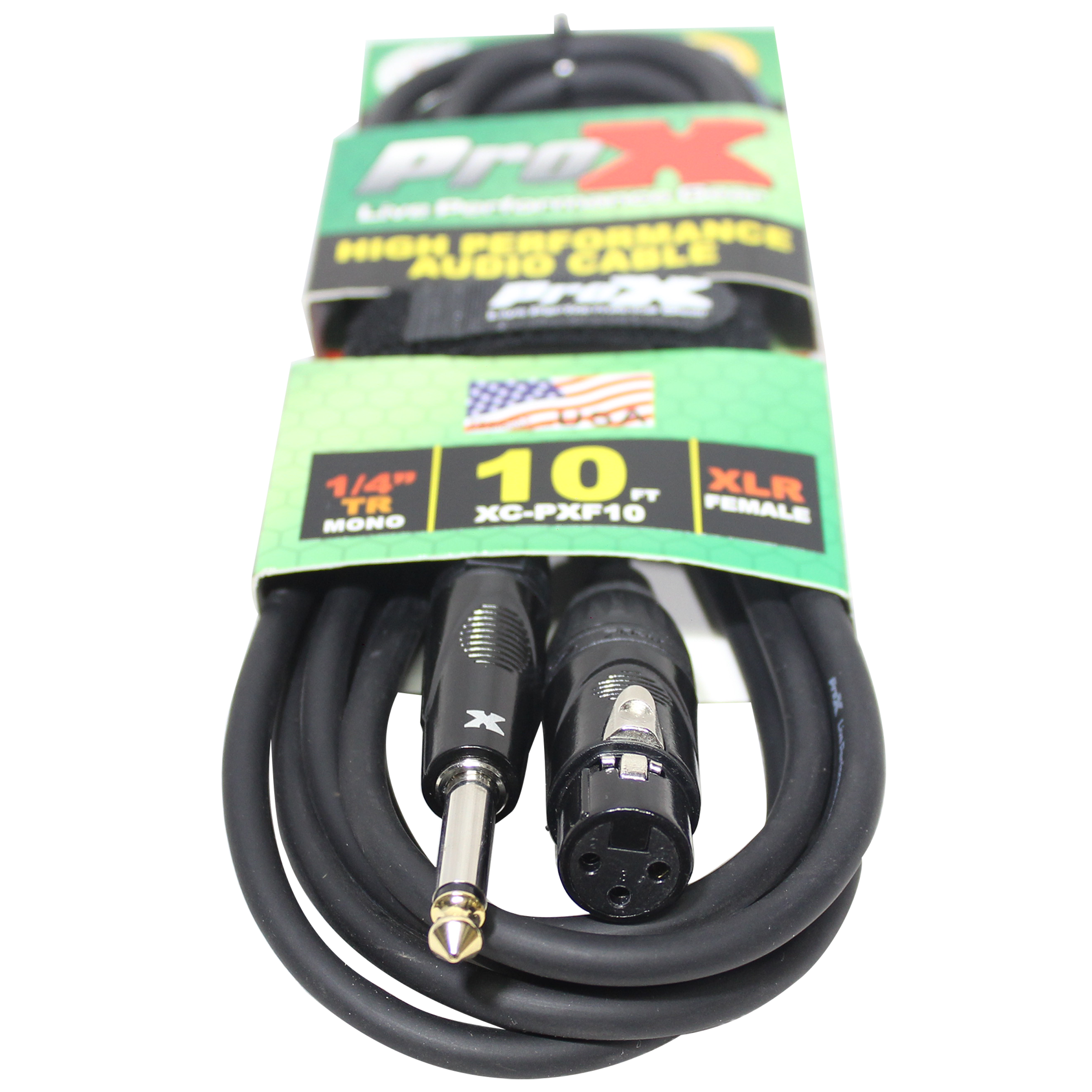 10 Ft. Unbalanced 1/4" TS to XLR3-F High Performance Audio Cable
