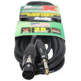 25 Ft. Unbalanced 1/4" TS to XLR3-F High Performance Audio Cable
